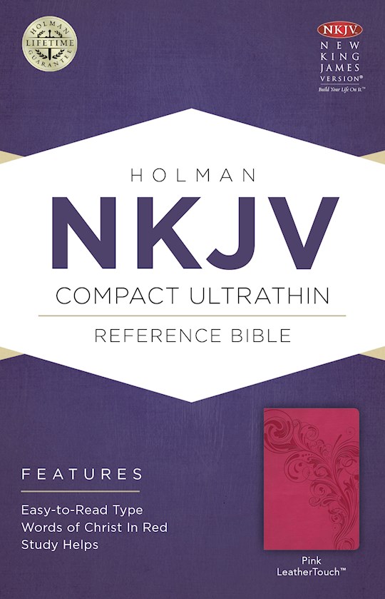 NKJV Compact Ultrathin Reference-Pink LeatherTouch | SHOPtheWORD