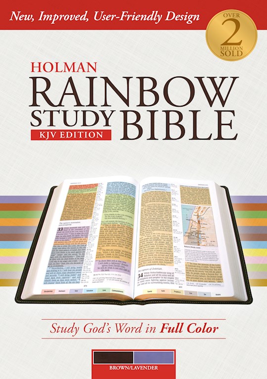 KJV Holman Rainbow Study Bible-Brown/Lavender LeatherTouch | SHOPtheWORD