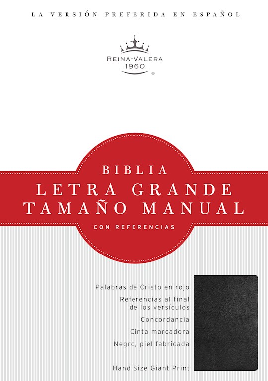 Span-RVR 1960 Hand Size Giant Print Reference Bible-Black Bonded Leather (Repack) | SHOPtheWORD