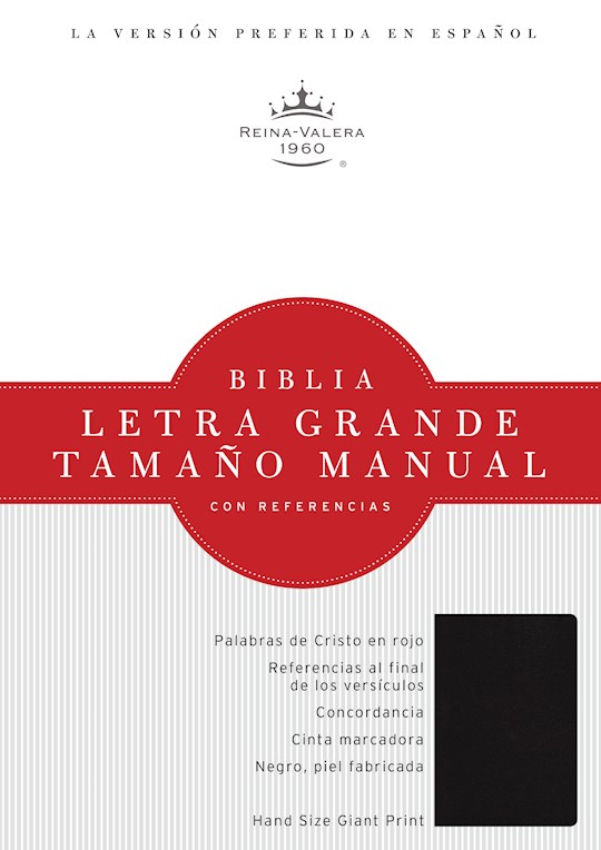 Span-RVR 1960 Hand Size Giant Print Reference Bible-Black Imitation Leather (Repack) | SHOPtheWORD