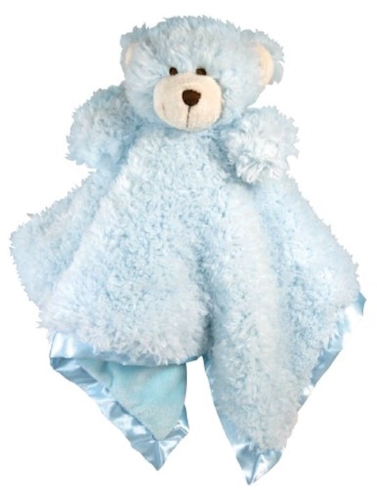 Blankie-Cuddle Bud-Bear-Satin Trimmed-Blue (18 x 18) | SHOPtheWORD
