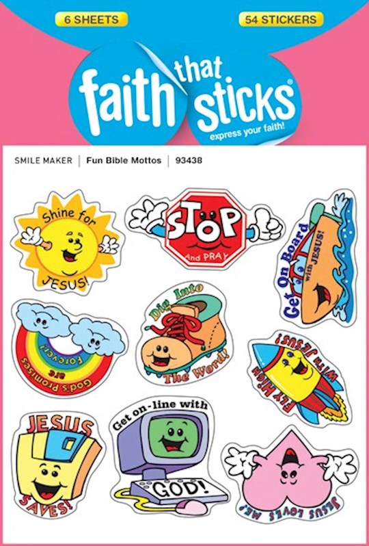 Sticker-Fun Bible Mottos (6 Sheets) (Faith That Sticks: Smile Maker) | SHOPtheWORD