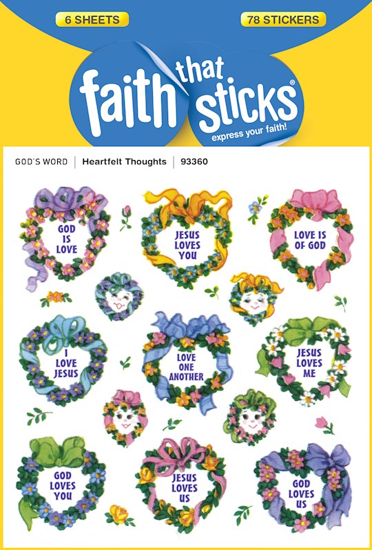 Sticker-Heartfelt Thoughts (6 Sheets) (Faith That Sticks) | SHOPtheWORD
