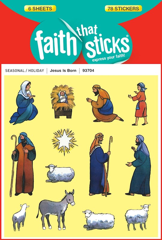 Sticker-Jesus Is Born (6 Sheets) (Faith That Sticks) | SHOPtheWORD