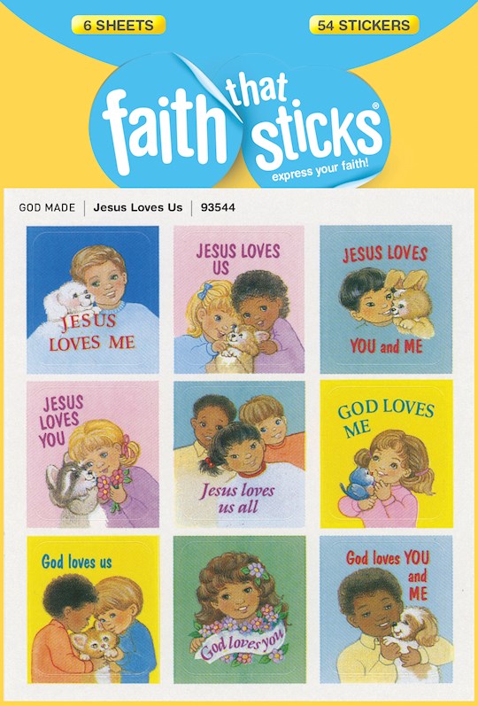 Sticker-Jesus Loves Us (6 Sheets) (Faith That Sticks) | SHOPtheWORD