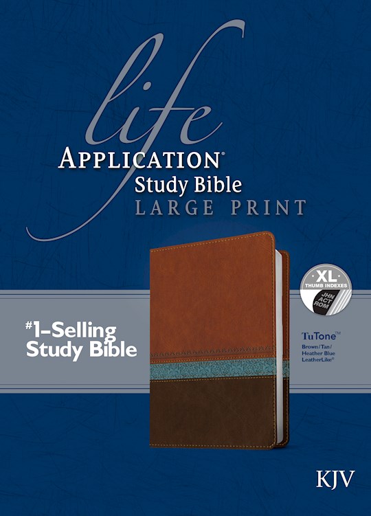 KJV Life Application Study Bible/Large Print-Brown/Tan/Blue TuTone Indexed | SHOPtheWORD