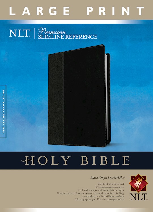 NLT Premium Slimline Reference/Large Print Bible-Black/Onyx TuTone | SHOPtheWORD