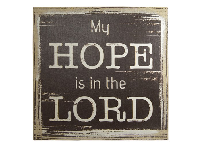 Wall Decor-Stretched Canvas-My Hope Is In The Lord-Linen (12 x 12) | SHOPtheWORD