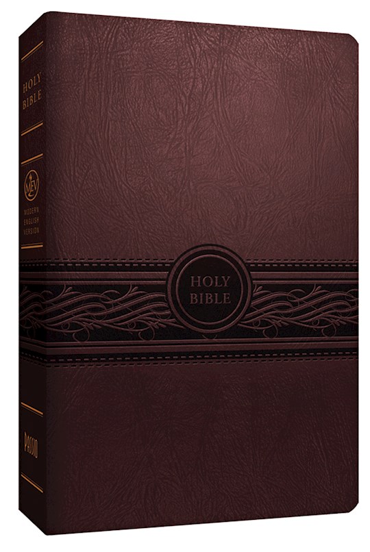 MEV Personal Size Large Print Bible-Cherry Brown LeatherLike | SHOPtheWORD