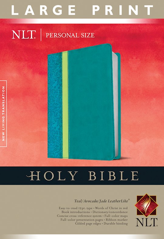 NLT Personal Size Large Print Bible-Teal Avocado/Jade TuTone | SHOPtheWORD