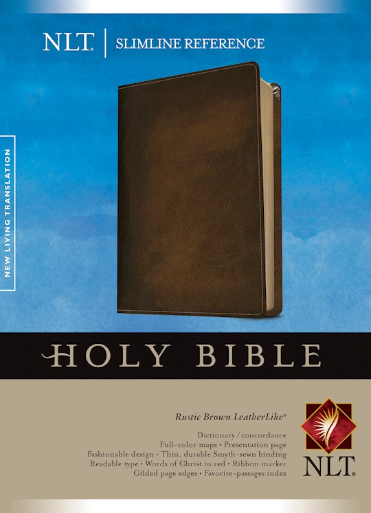 NLT Slimline Reference Bible-Rustic Brown LeatherLike | SHOPtheWORD