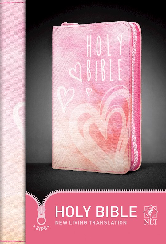NLT Zips Bible-Shimmery Canvas W/Pink Zipper | SHOPtheWORD