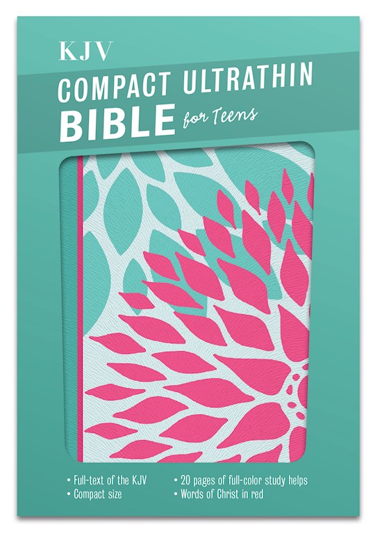 KJV Compact Ultrathin Bible For Teens-Green Blossom LeatherTouch | SHOPtheWORD