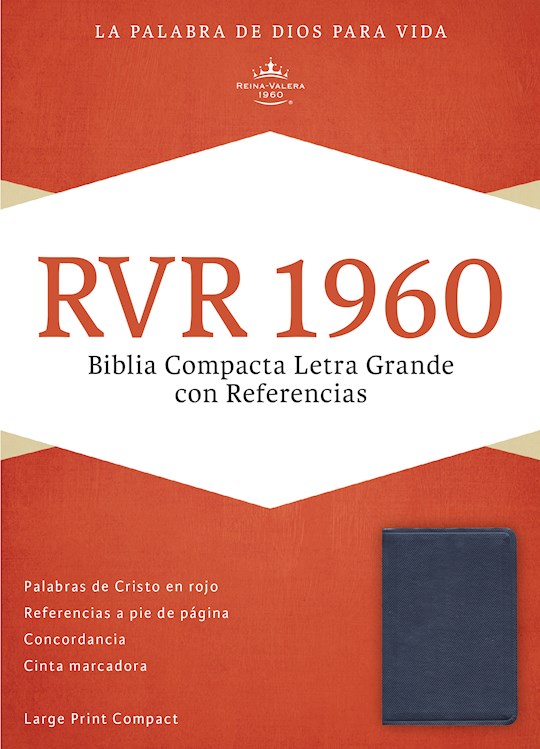 Span-RVR 1960 Large Print Compact Reference Bible (Biblia Compacta Letra Grande)-Sapphire Blue LeatherTouch | SHOPtheWORD