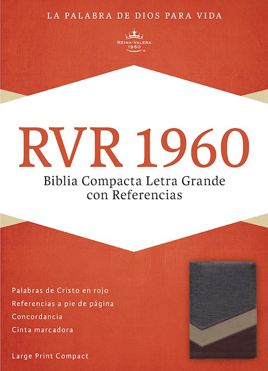 Span-RVR 1960 Large Print Compact Reference Bible (Biblia Compacta Letra Grande)-Brown/Dark Brown/Tan LeatherTouch | SHOPtheWORD