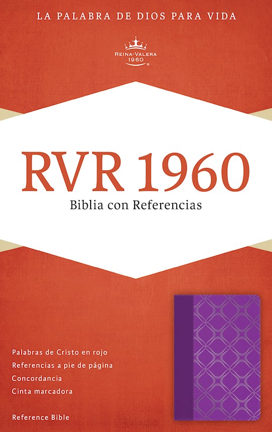 Span-RVR 1960 Reference Bible (Biblia Con Referencias)-Violet w/Silver Motif LeatherTouch | SHOPtheWORD