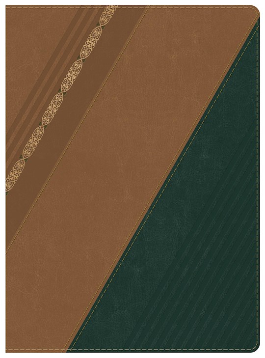 Span-RVR 1960 Holman Study Bible (Full Color)-Chestnut/Forest Green w/Filigree LeatherTouch | SHOPtheWORD