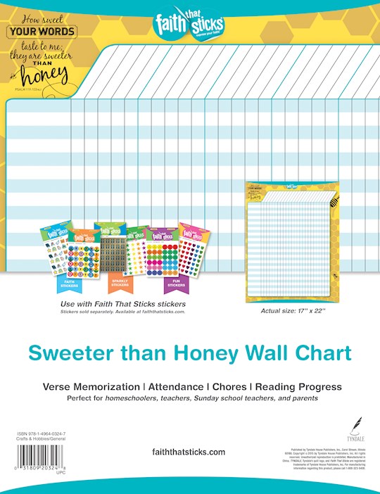 Chart-Faith That Sticks Sweeter Than Honey Achievement Wall Chart | SHOPtheWORD