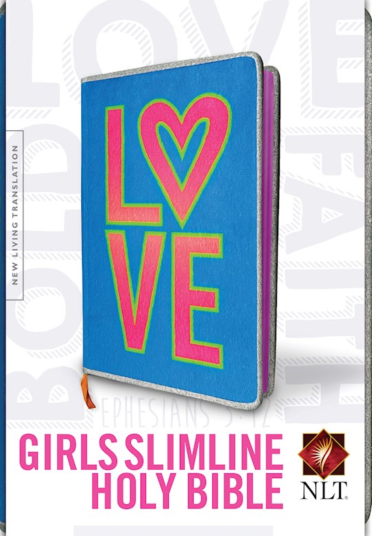 NLT Girls Slimline Bible-Blue/Neon Love Plush Fur | SHOPtheWORD