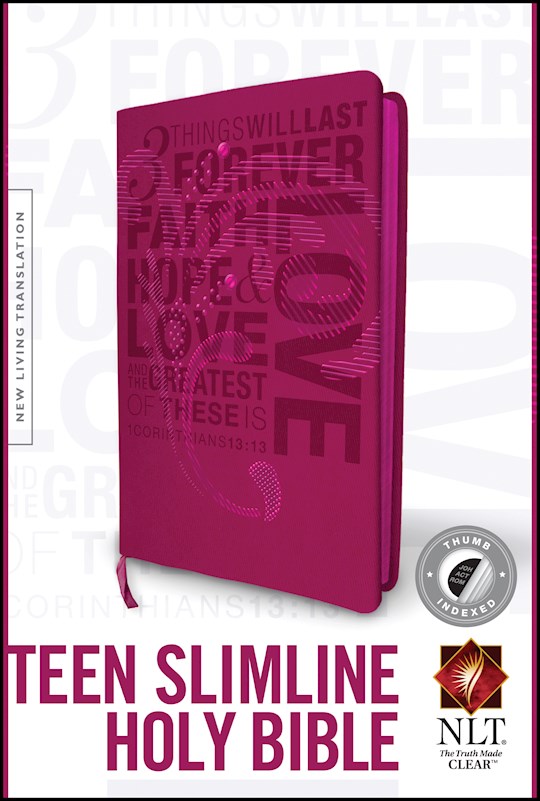 NLT Teen Slimline Bible/1 Corinthians 13-Hot Pink TuTone Indexed | SHOPtheWORD