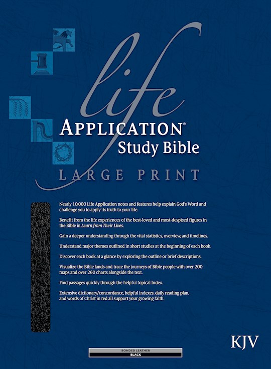 KJV Life Application Study Bible/Large Print-Black Bonded Leather Indexed | SHOPtheWORD