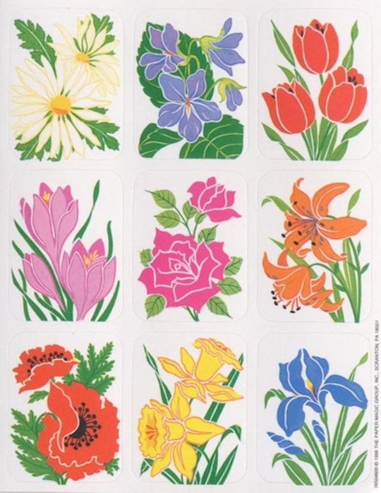 Accent/Scripture Press Summer 2020: 2s & 3s Flower Stickers (Pack Of 36) (#104185) | SHOPtheWORD