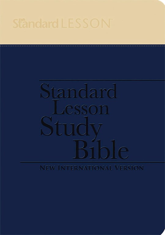 NIV Standard Lesson Study Bible-Blue/Yellow Duo-Tone W/Commentary | SHOPtheWORD