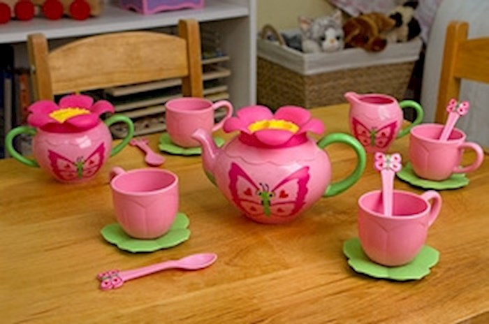 purple tea set toy