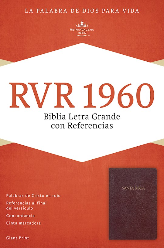 Span-RVR 1960 Giant Print Reference Bible (Biblia Letra Gigante con Referencias)-Burgundy LeatherTouch Indexed | SHOPtheWORD