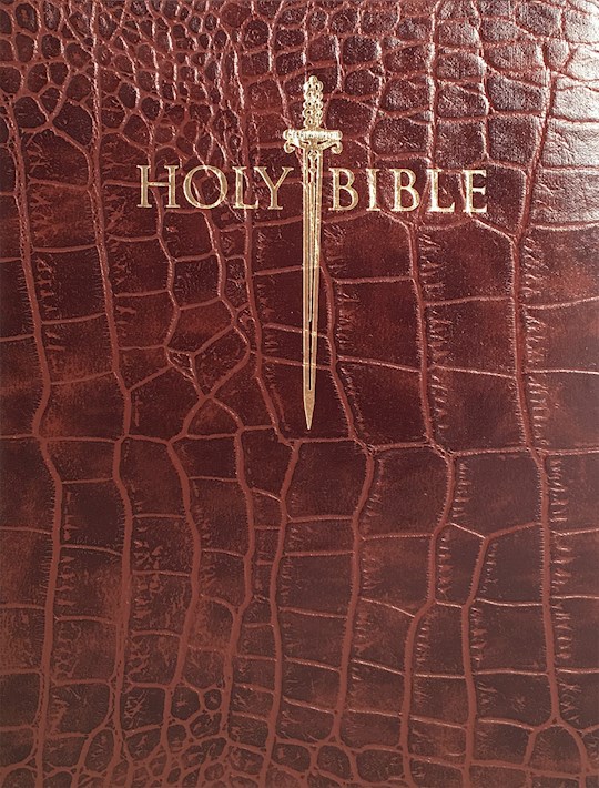 KJVER Sword Study Bible/Personal Size Large Print-Walnut Alligator Bonded Leather Indexed | SHOPtheWORD