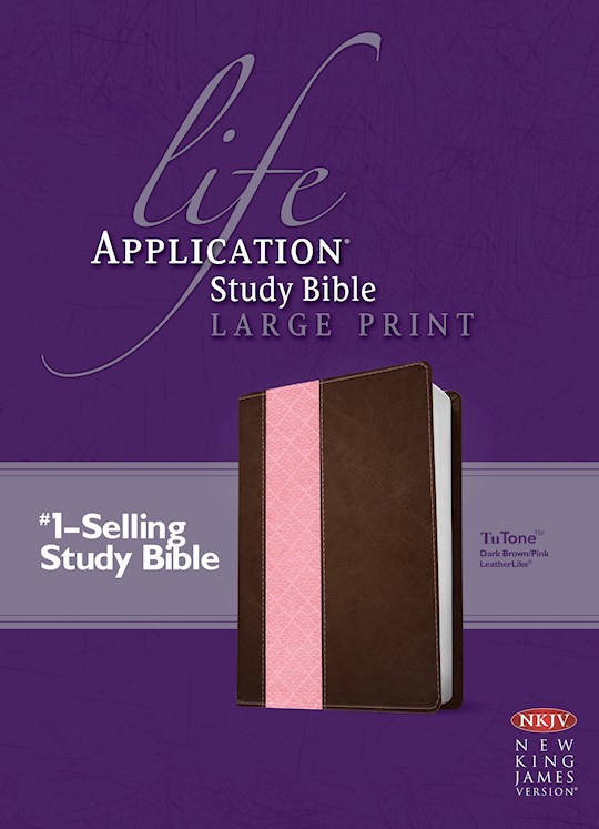 NKJV Life Application Study Bible/Large Print-Dark Brown/Pink TuTone | SHOPtheWORD