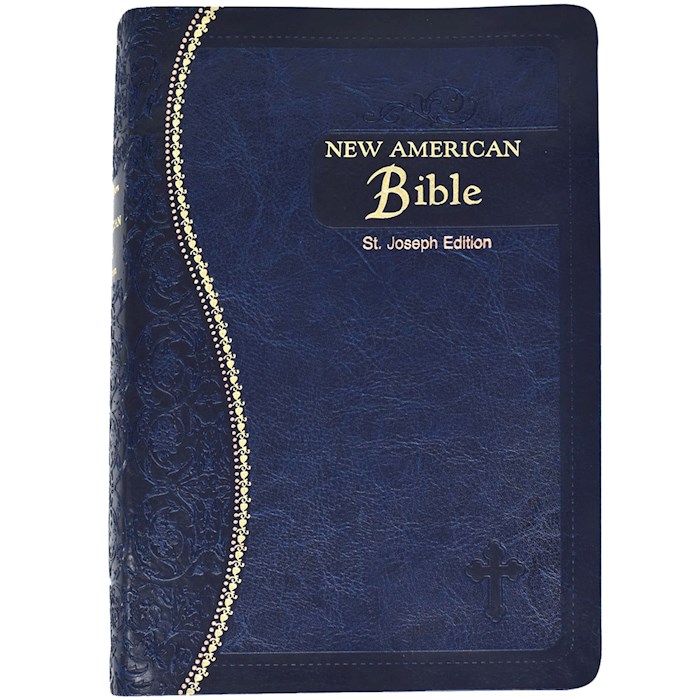 NABRE St. Joseph Edition Medium Size Gift Bible-Blue Imitation Leather | SHOPtheWORD