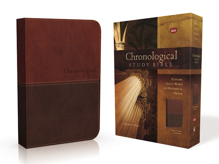 NKJV Chronological Study Bible-Earth Brown/Auburn Leathersoft | SHOPtheWORD