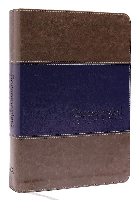 NKJV Chronological Study Bible-Rich Stone/Midnight Blue Leathersoft | SHOPtheWORD