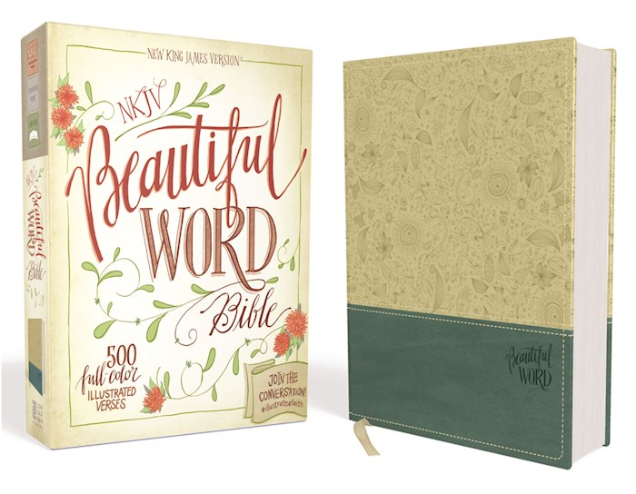 NKJV Beautiful Word Bible-Taupe/Peacock Blue DuoTone | SHOPtheWORD