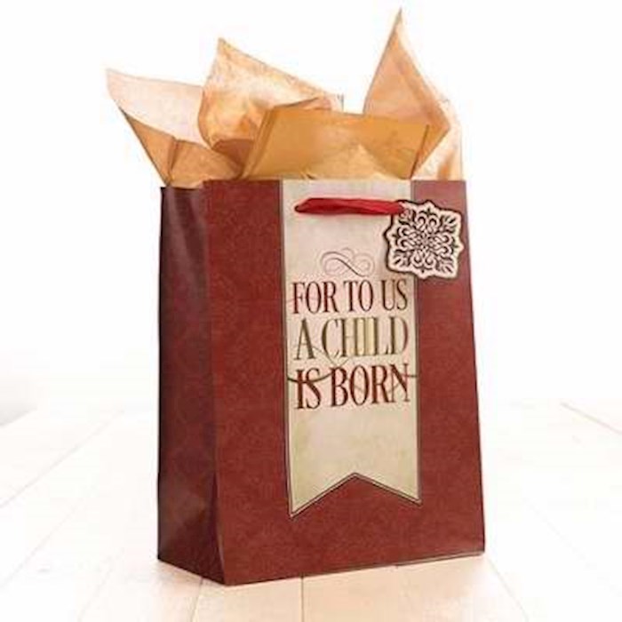 Gift Bag-For To Us w/Tag & Tissue-Medium | SHOPtheWORD