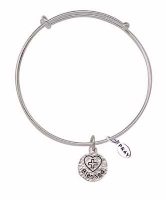 Bracelet-Pray Kids Bangle-Blessed (Silver-Plated) | SHOPtheWORD