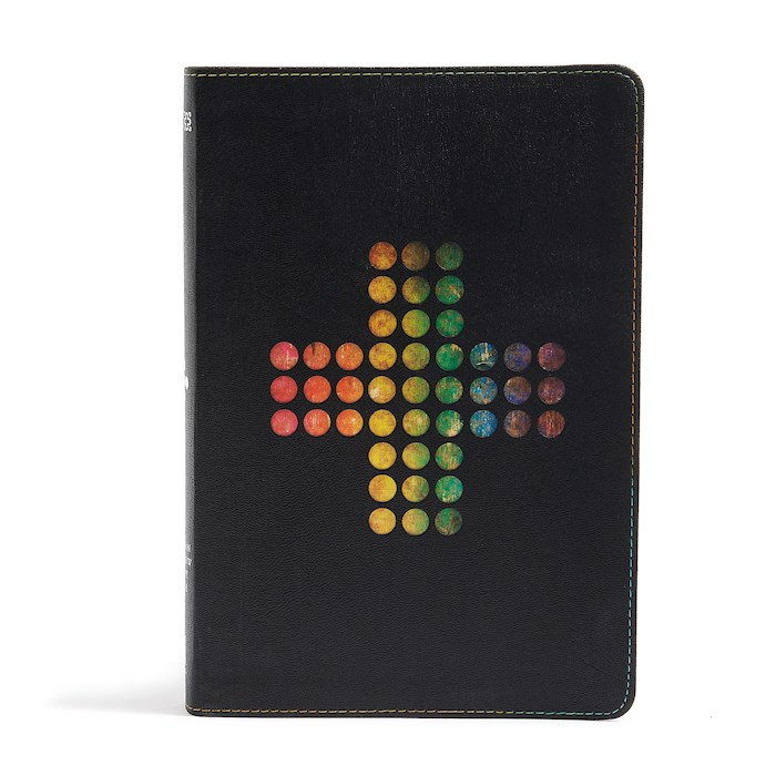 NIV Holman Rainbow Study Bible-Pierced Cross Leathertouch Indexed | SHOPtheWORD