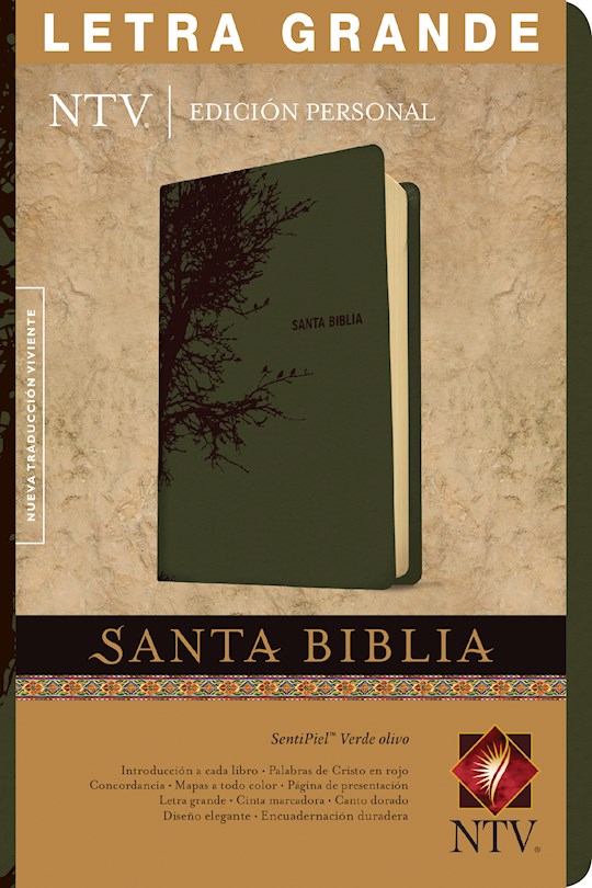 Span-NTV Personal Size Large Print Bible (Edicion Personal Letra Grande)-Olive Green LeatherLike Indexed | SHOPtheWORD