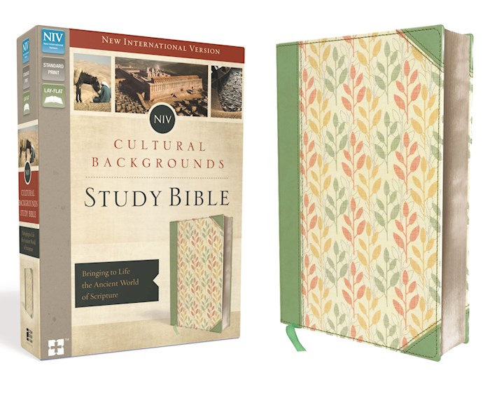 NIV Cultural Backgrounds Study Bible-Sage/Leaves Duo-Tone (Not Available-Out Of Print) | SHOPtheWORD