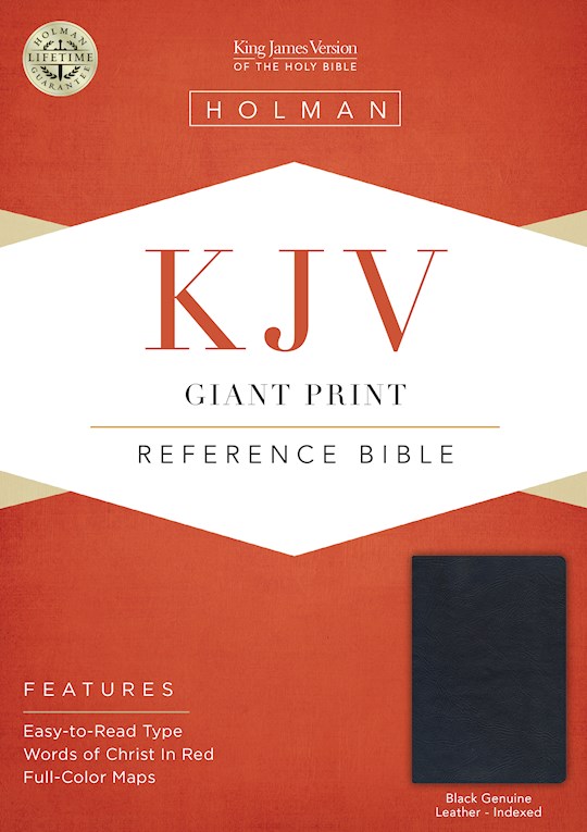 KJV Giant Print Reference Bible-Black Genuine Leather Indexed | SHOPtheWORD