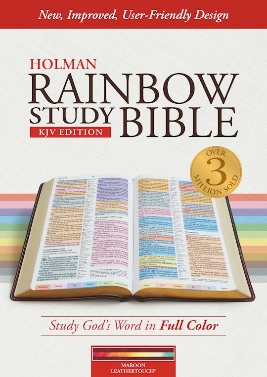 KJV Holman Rainbow Study Bible-Maroon LeatherTouch Indexed | SHOPtheWORD