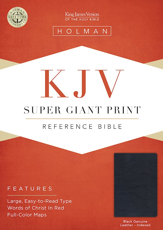 KJV Super Giant Print Reference Bible-Black Genuine Leather Indexed | SHOPtheWORD