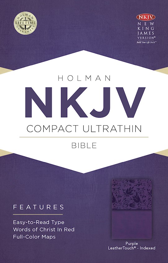 NKJV Compact Ultrathin Bible-Purple LeatherTouch Indexed | SHOPtheWORD