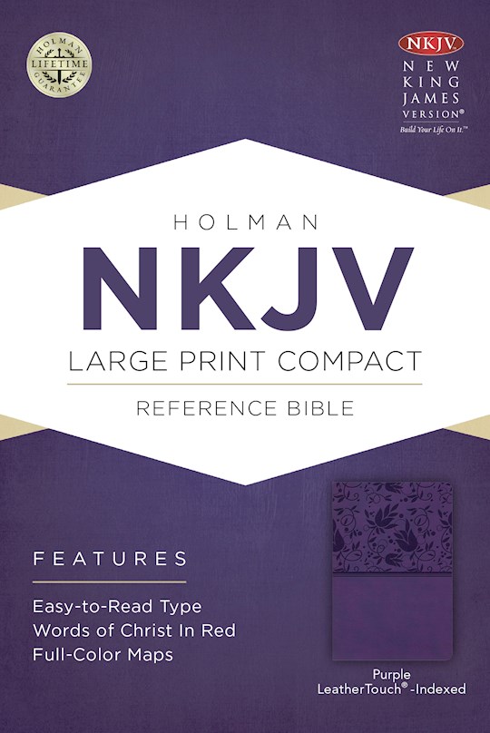 NKJV Large Print Compact Reference Bible-Purple LeatherTouch Indexed | SHOPtheWORD