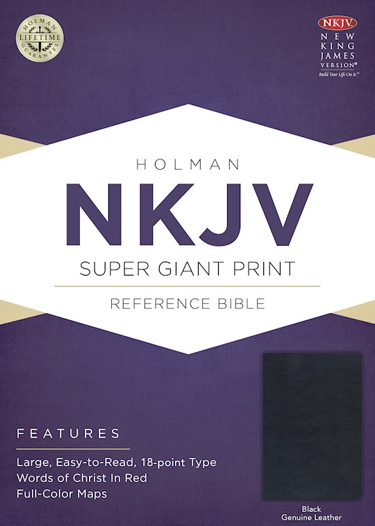 NKJV Super Giant Print Reference Bible-Black Genuine Leather | SHOPtheWORD