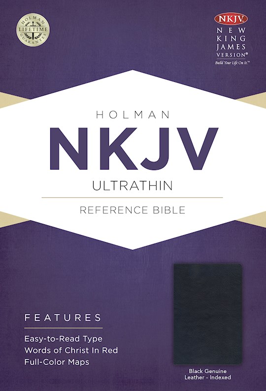 NKJV Ultrathin Reference Bible-Black Genuine Leather Indexed | SHOPtheWORD
