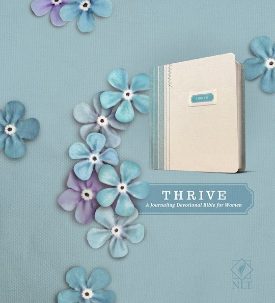 NLT Thrive Bible-Shabby Chic Blue/Cream-Hardcover | SHOPtheWORD