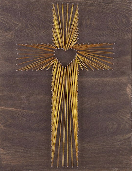 Wall Cross-String Art w/Heart (14