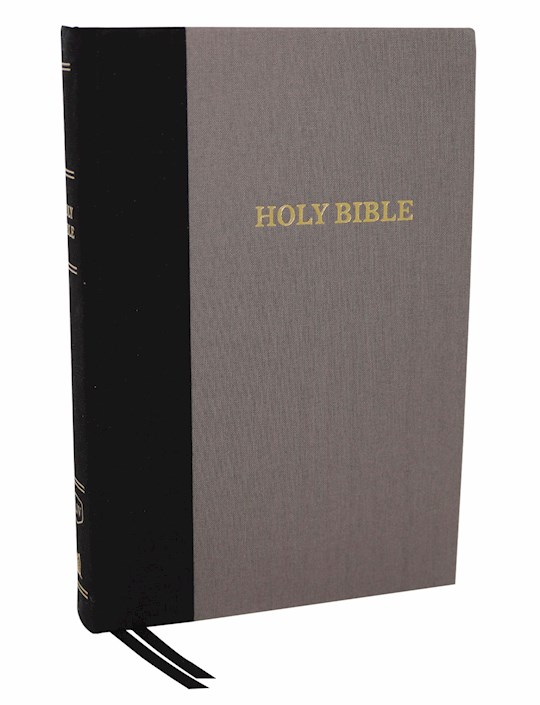 KJV Thinline Bible/Large Print (Comfort Print)-Black/Gray Cloth Over Board | SHOPtheWORD
